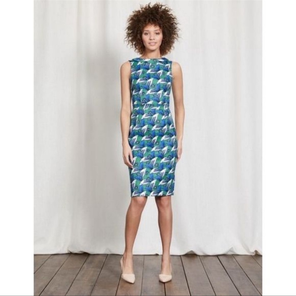 Boden Martha Floral Print Sleeveless Pencil Dress Sz 14
